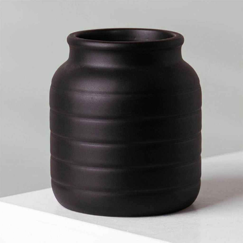 Ceramic Plant Vase Pot Flower Planter Black 13 x 13 x 14cm