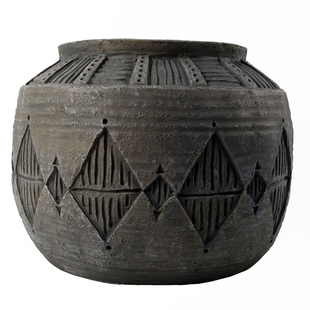 Large Planters Plant Pots Large Grey Gliese Diamond Planter 26cm x 36cm Botanik-0