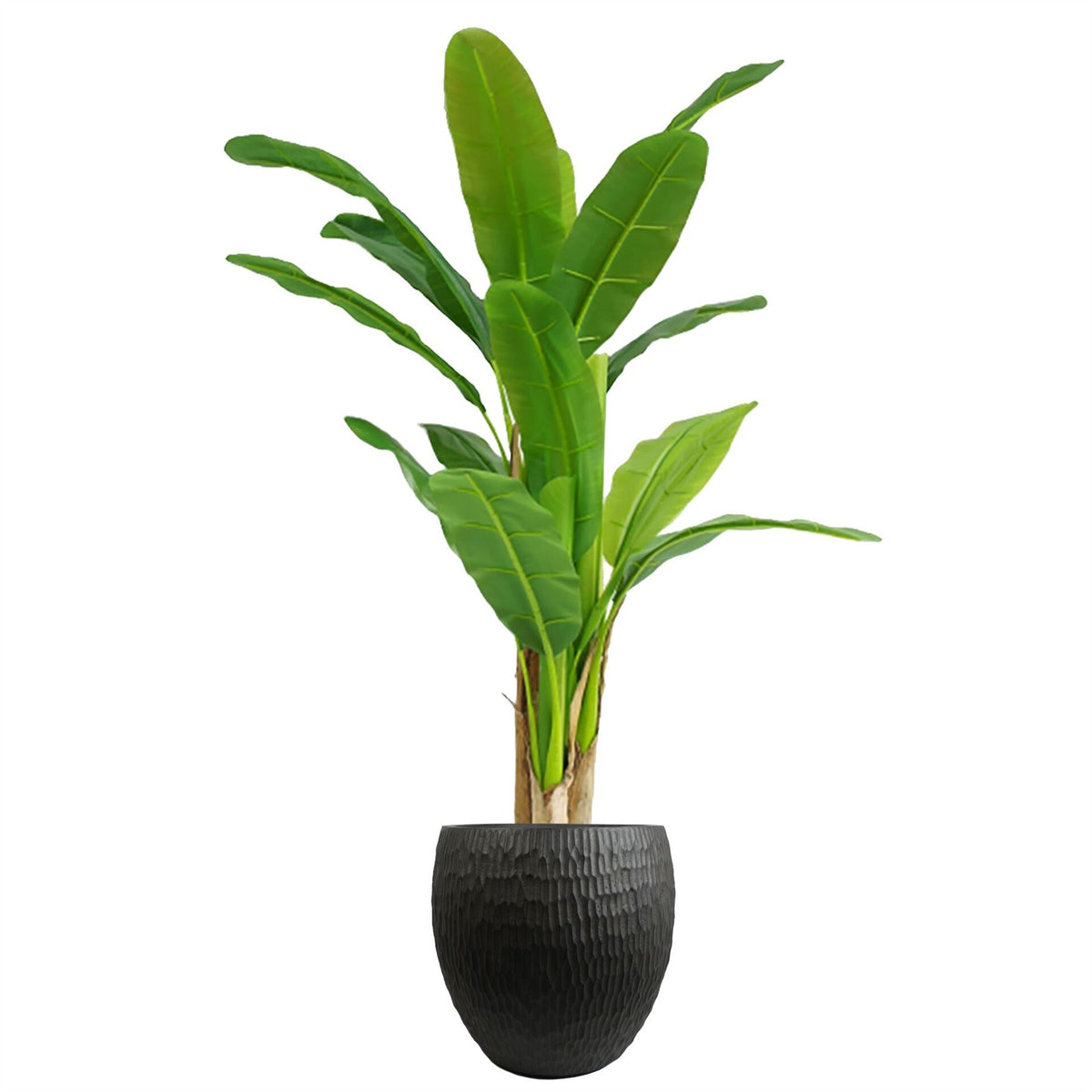 43cm Inoke Embossed Large Grey Composite Planter Plant Pot-1