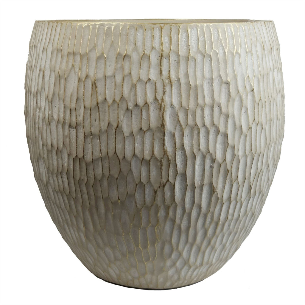 43cm Inoke Embossed Large Stone Colour Composite Planter Plant Pot-0