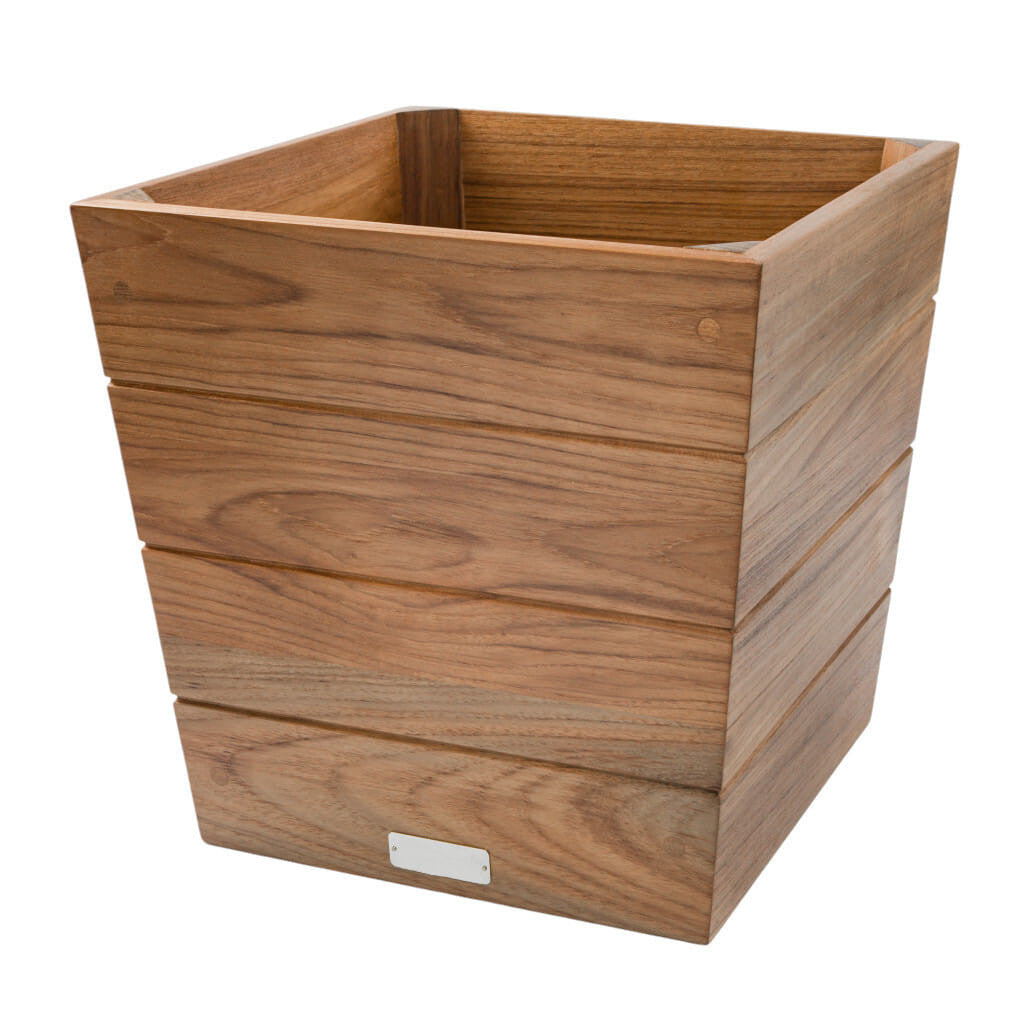 12" Brown Wood Indoor Outdoor Square Planter Box-1
