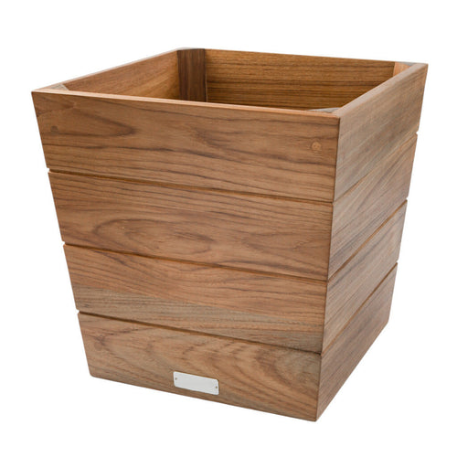 12" Brown Wood Indoor Outdoor Square Planter Box-1