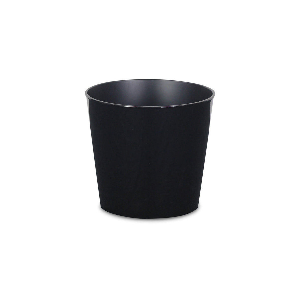 7" Black Recycled Plastic Indoor Outdoor Round Pot Planter-1