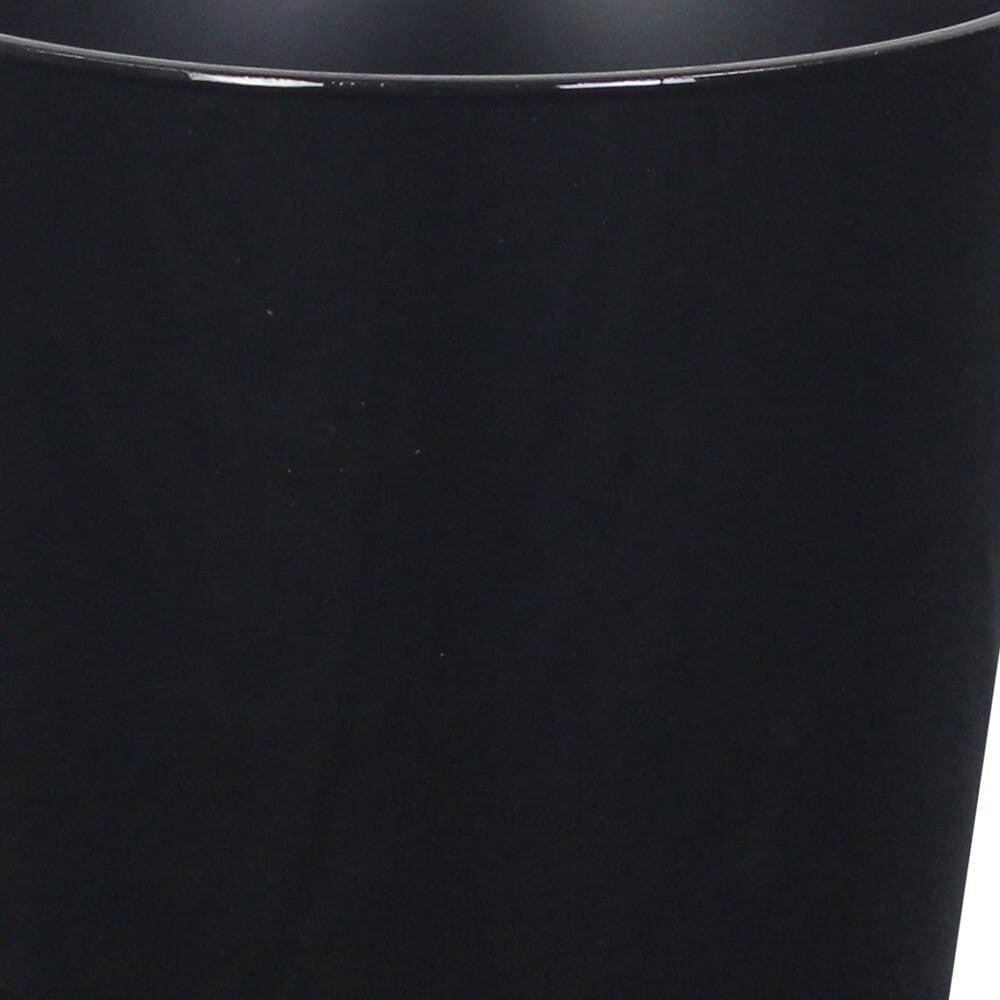 7" Black Recycled Plastic Indoor Outdoor Round Pot Planter-2