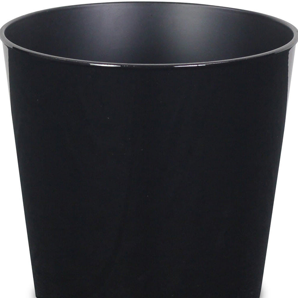 7" Black Recycled Plastic Indoor Outdoor Round Pot Planter-3