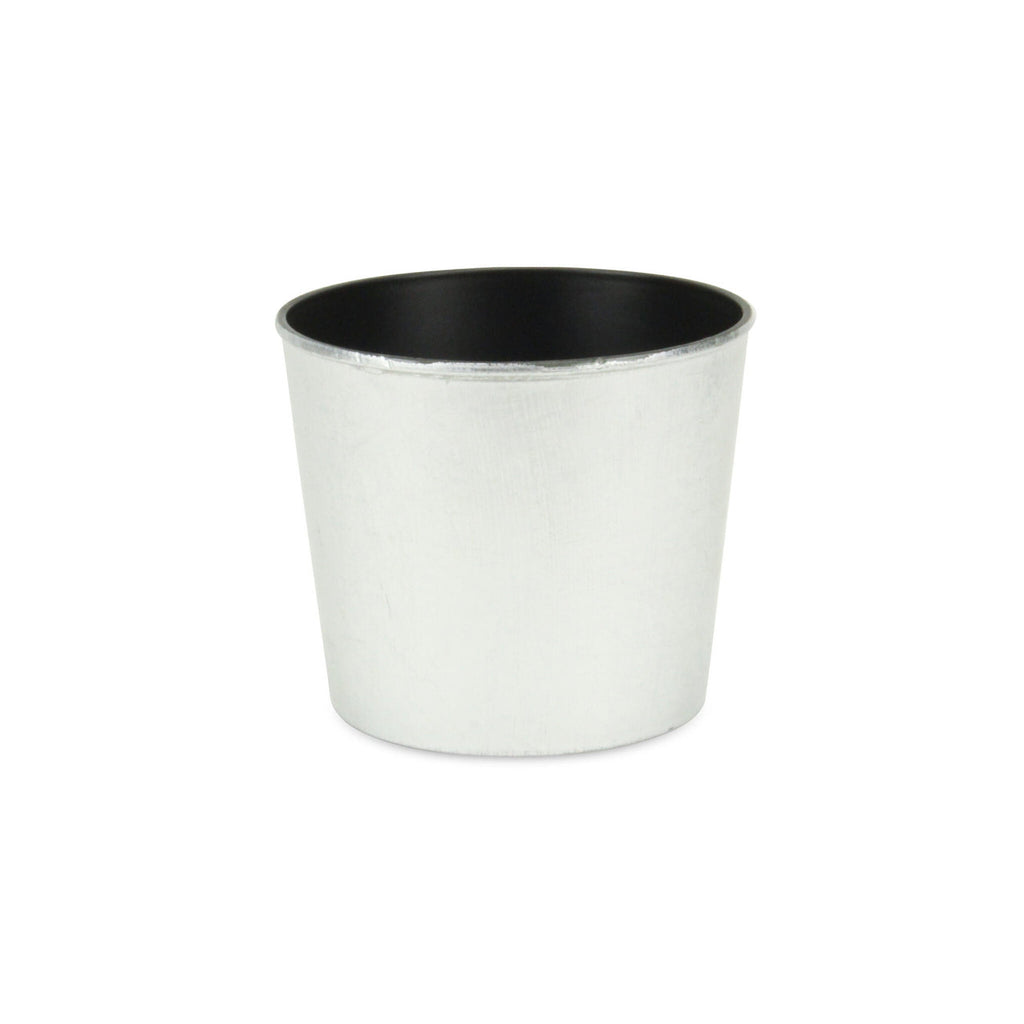 6" Silver Recycled Plastic Indoor Outdoor Round Pot Planter-1