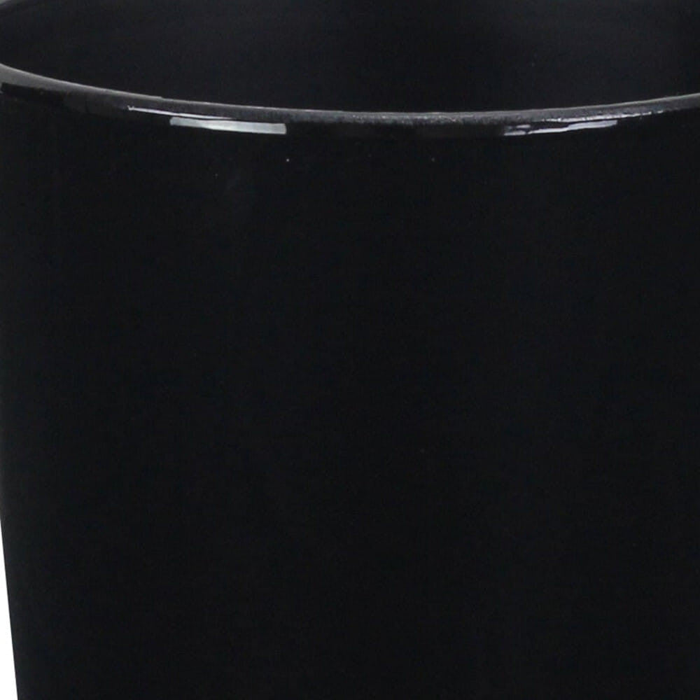 5" Black Recycled Plastic Indoor Outdoor Round Pot Planter-2