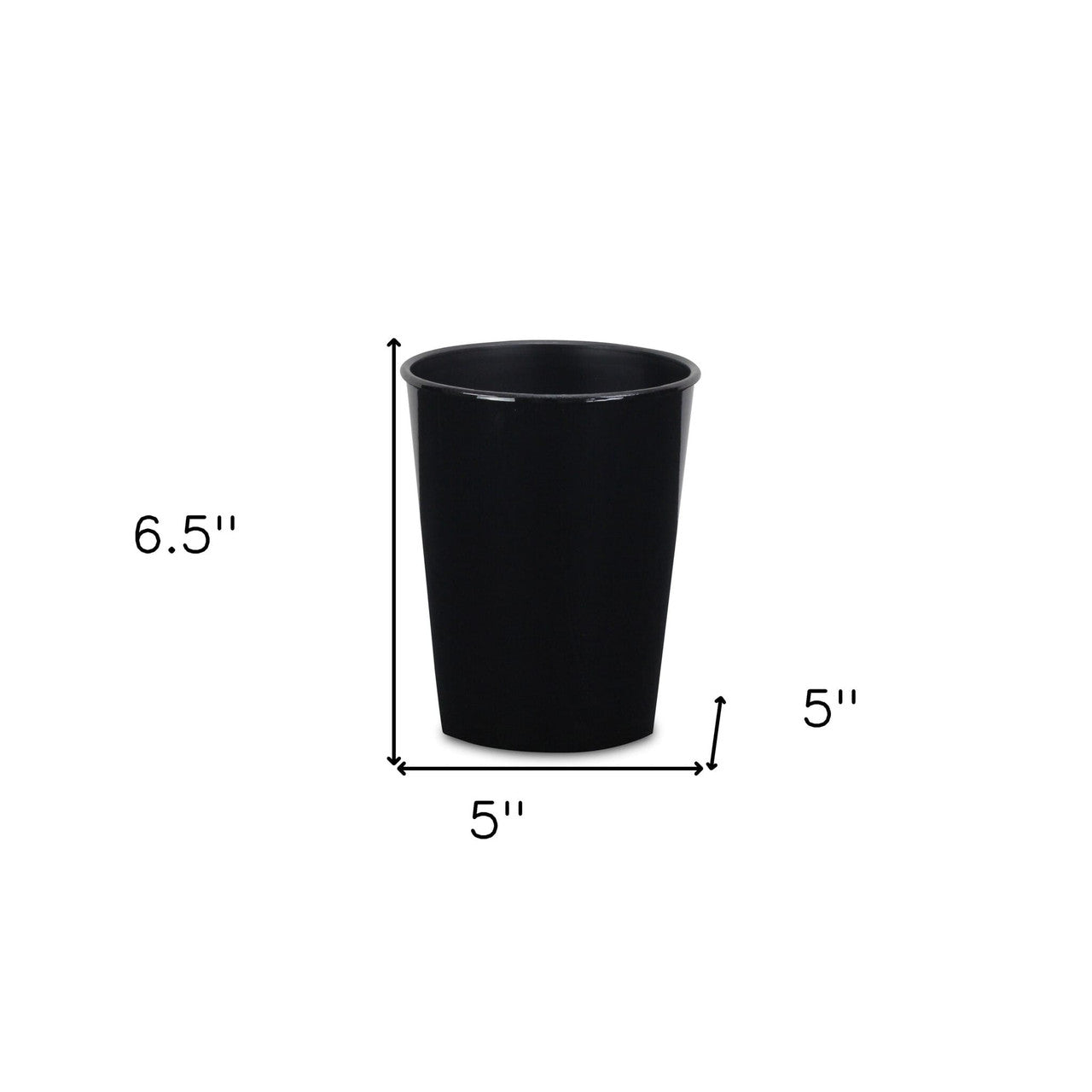 5" Black Recycled Plastic Indoor Outdoor Round Pot Planter-4