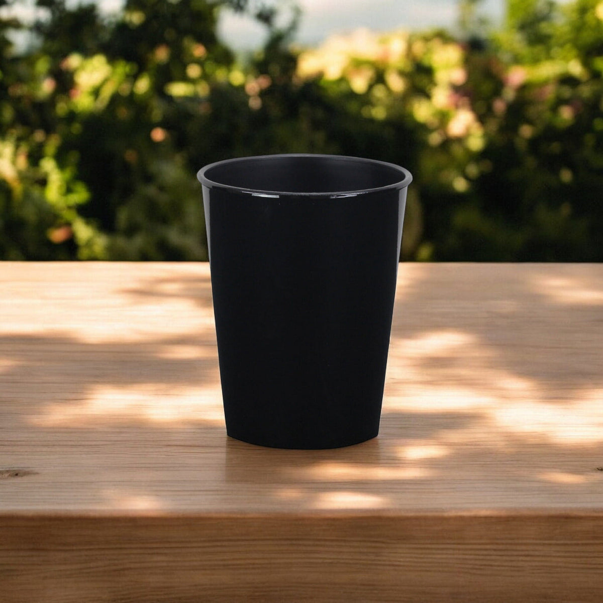 5" Black Recycled Plastic Indoor Outdoor Round Pot Planter-5