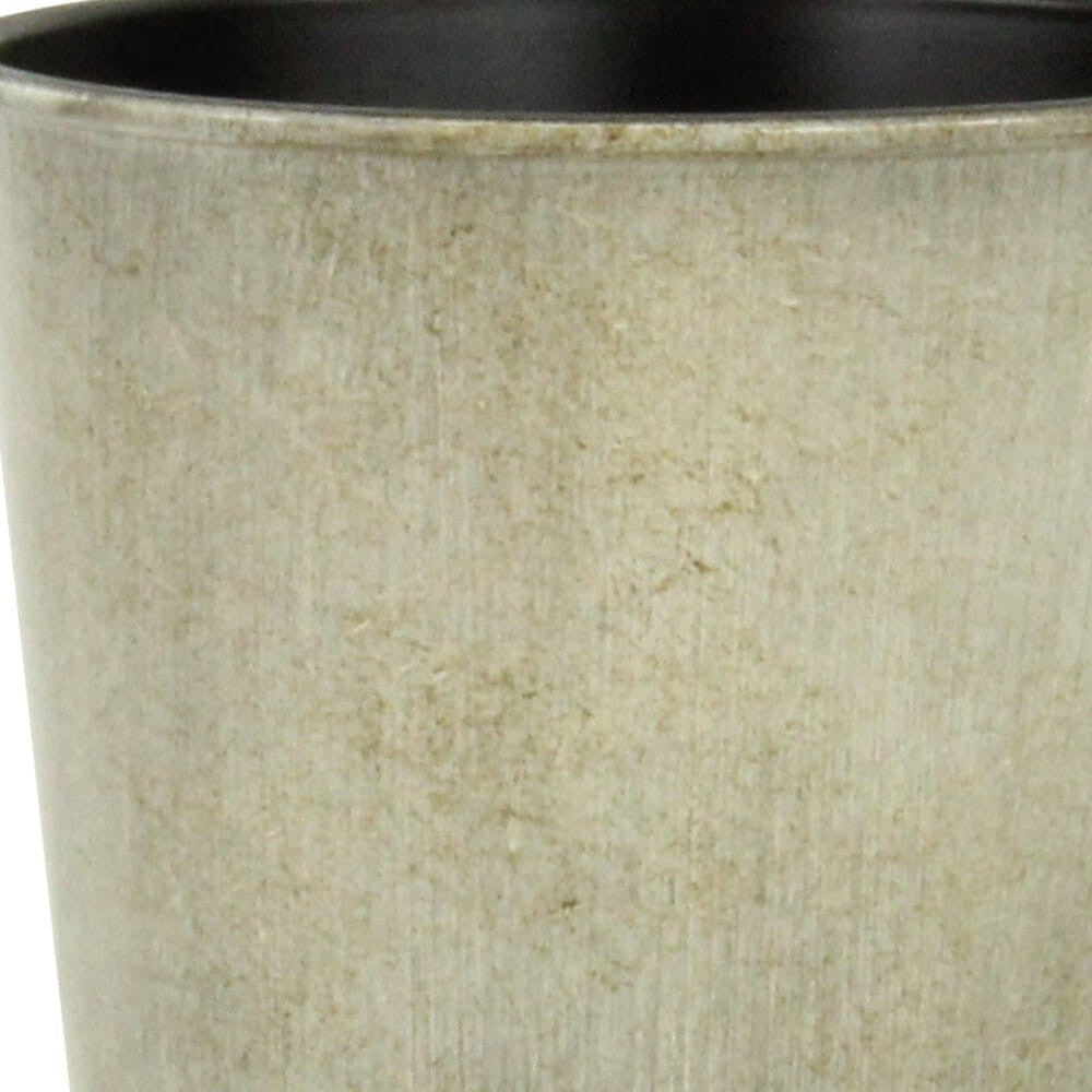 5" Gray Recycled Plastic Indoor Outdoor Round Pot Planter-2