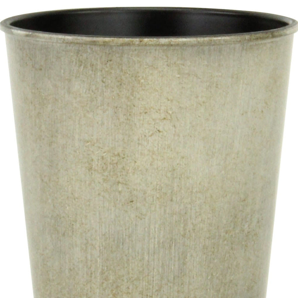 5" Gray Recycled Plastic Indoor Outdoor Round Pot Planter-3