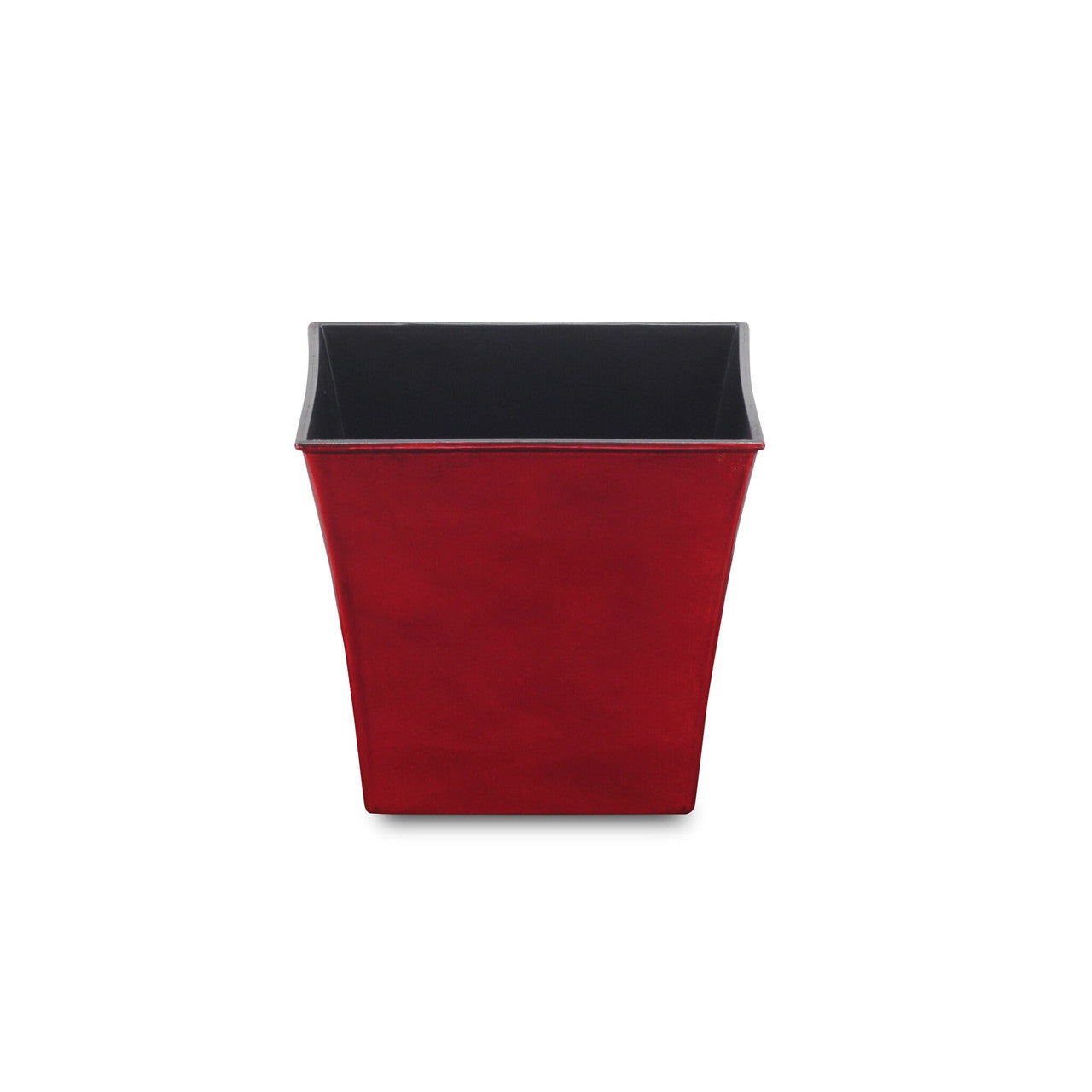 7" Red Recycled Plastic Indoor Outdoor Square Pot Planter-1