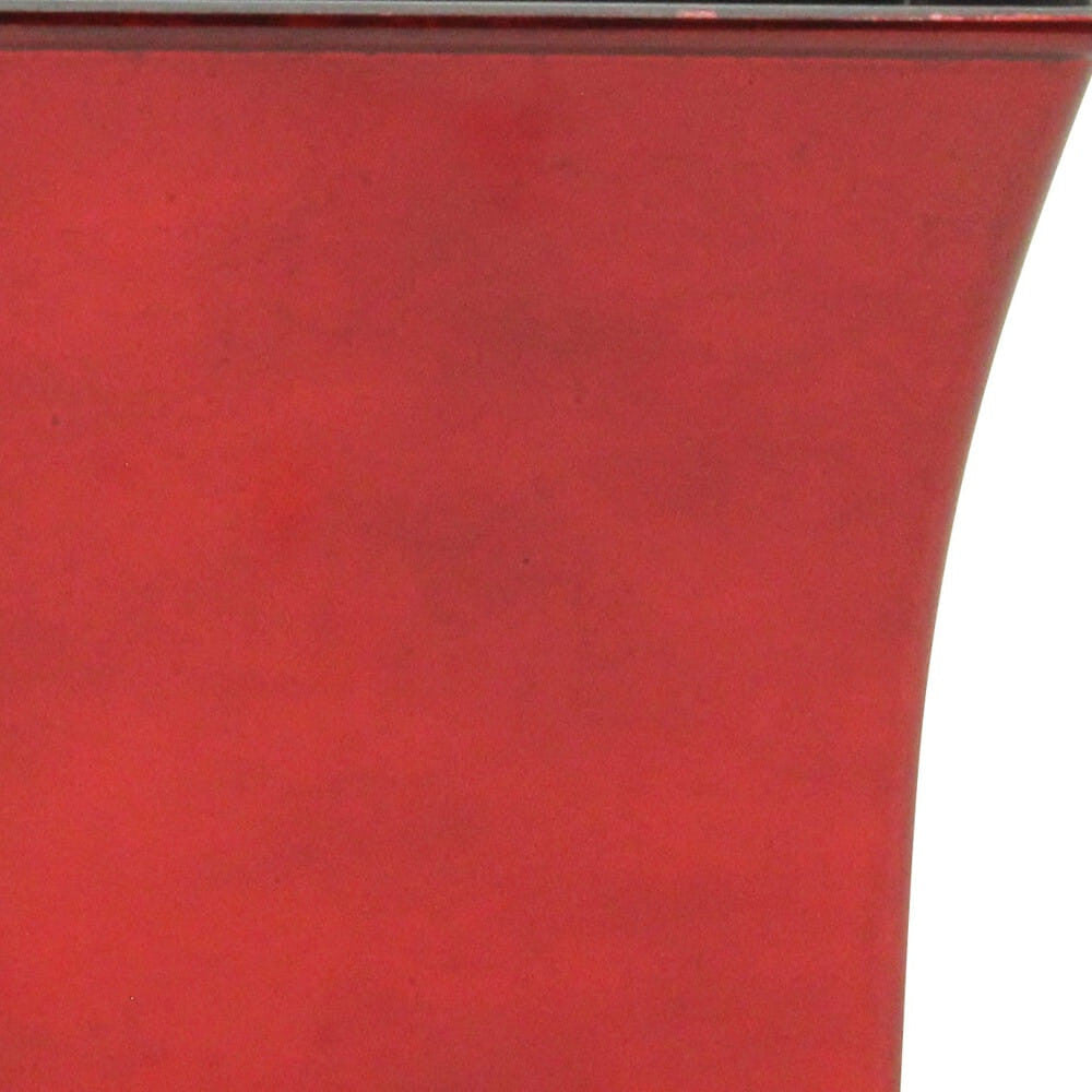 7" Red Recycled Plastic Indoor Outdoor Square Pot Planter-2
