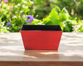 8" Red Recycled Plastic Indoor Outdoor Rectangular Planter Box-0