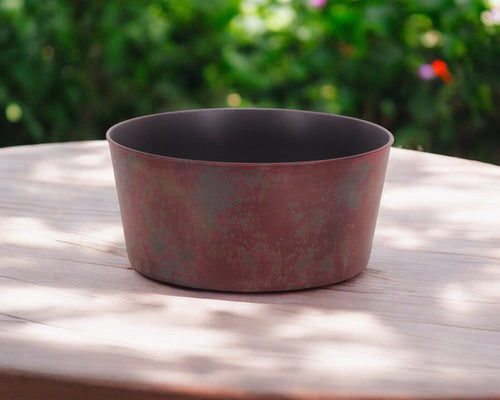 12" Red Recycled Plastic Indoor Outdoor Round Pot Planter-0