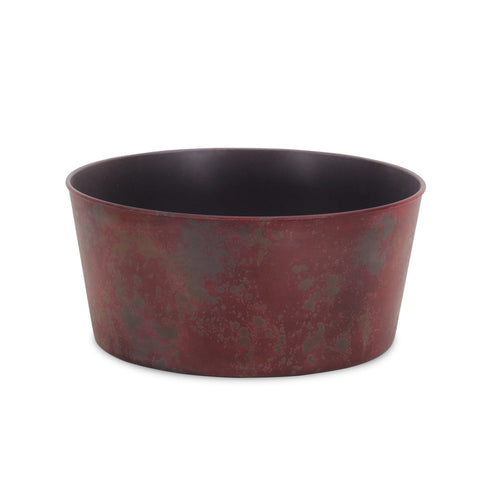 12" Red Recycled Plastic Indoor Outdoor Round Pot Planter-1