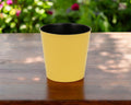 5" Yellow Recycled Plastic Indoor Outdoor Round Pot Planter-0
