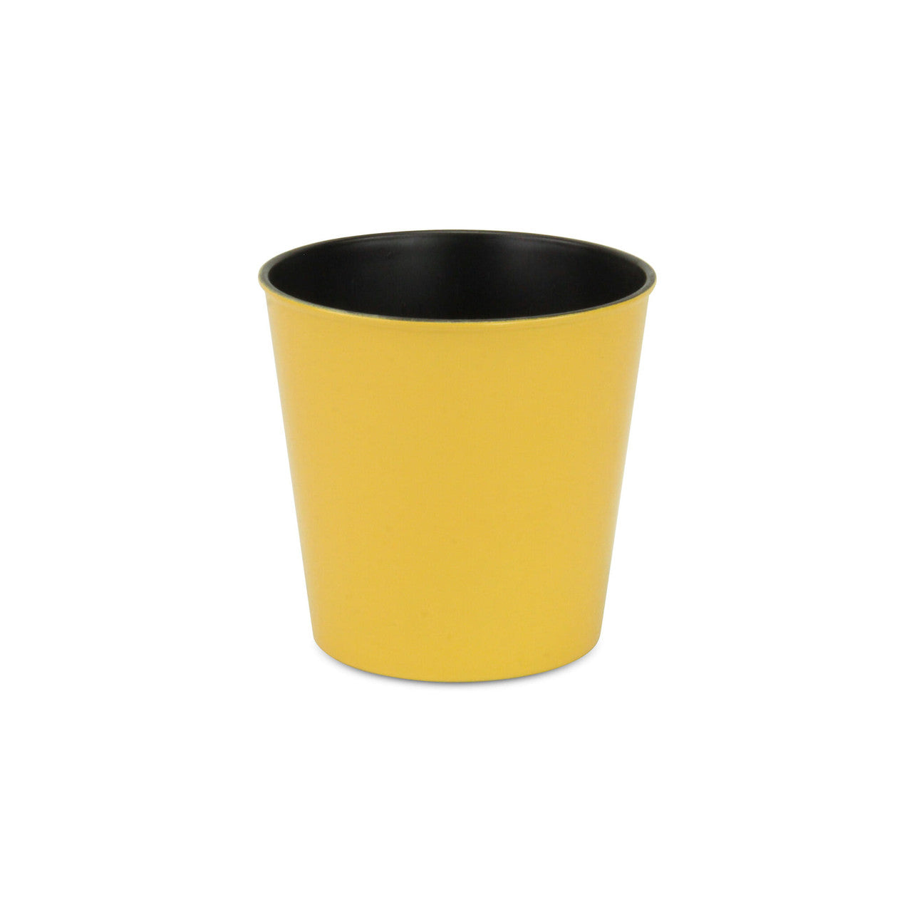 5" Yellow Recycled Plastic Indoor Outdoor Round Pot Planter-1