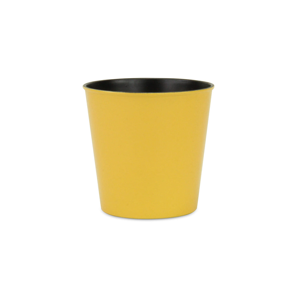 5" Yellow Recycled Plastic Indoor Outdoor Round Pot Planter-2