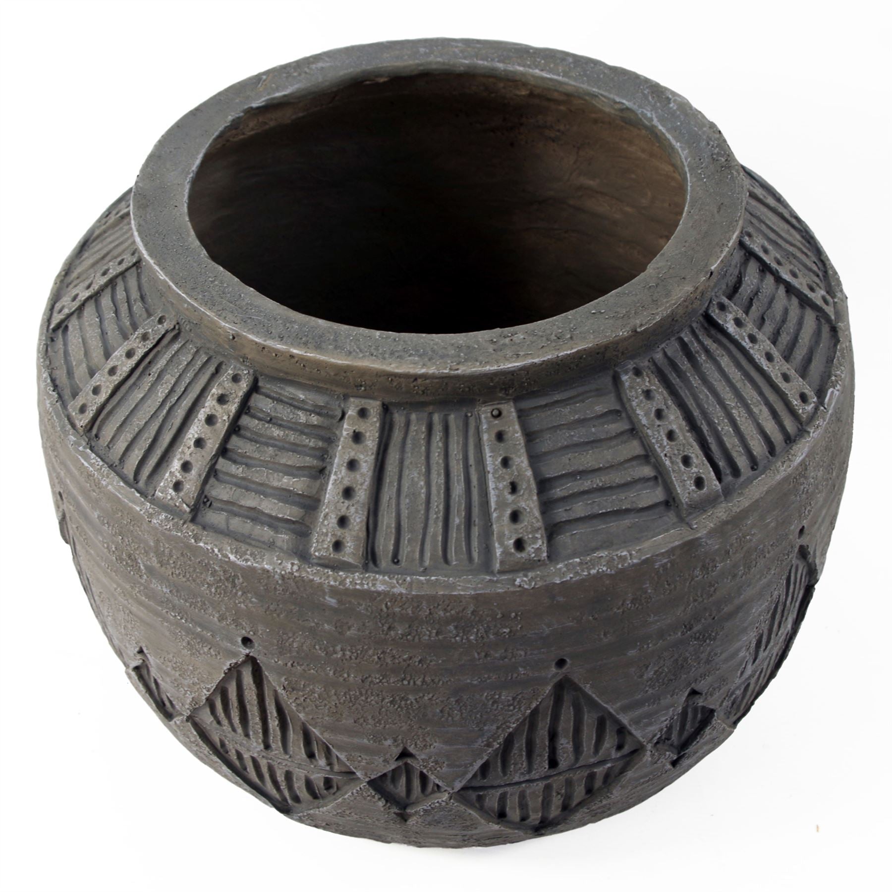 Large Planters Plant Pots Large Grey Gliese Diamond Planter 26cm x 36cm Botanik-3