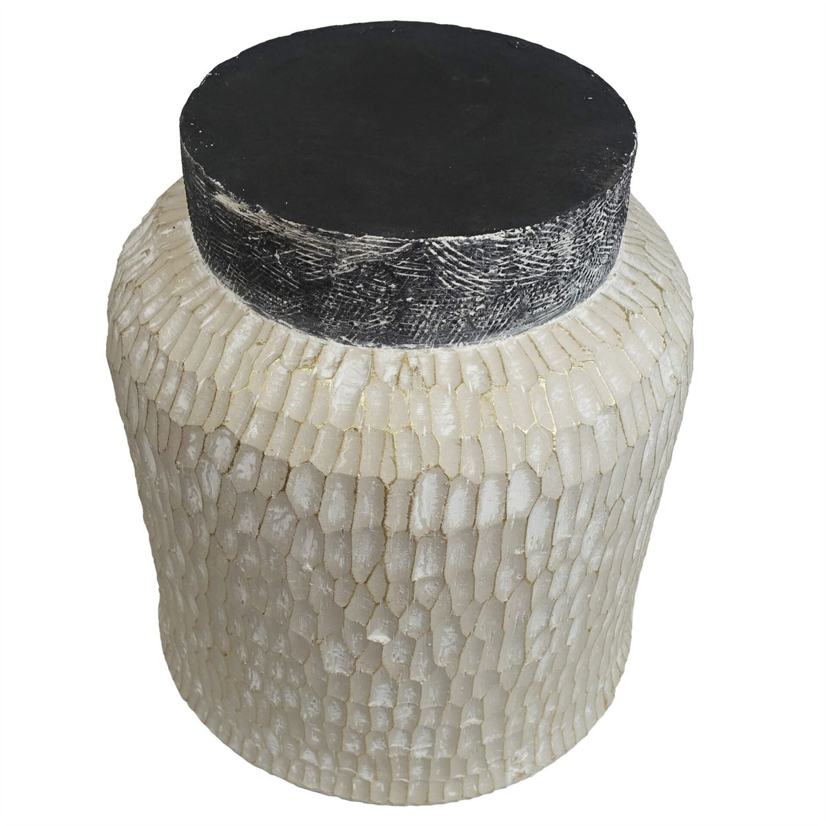32cm x 29cm Brushed Gold Stone Effect Planter Composite Plant Pot