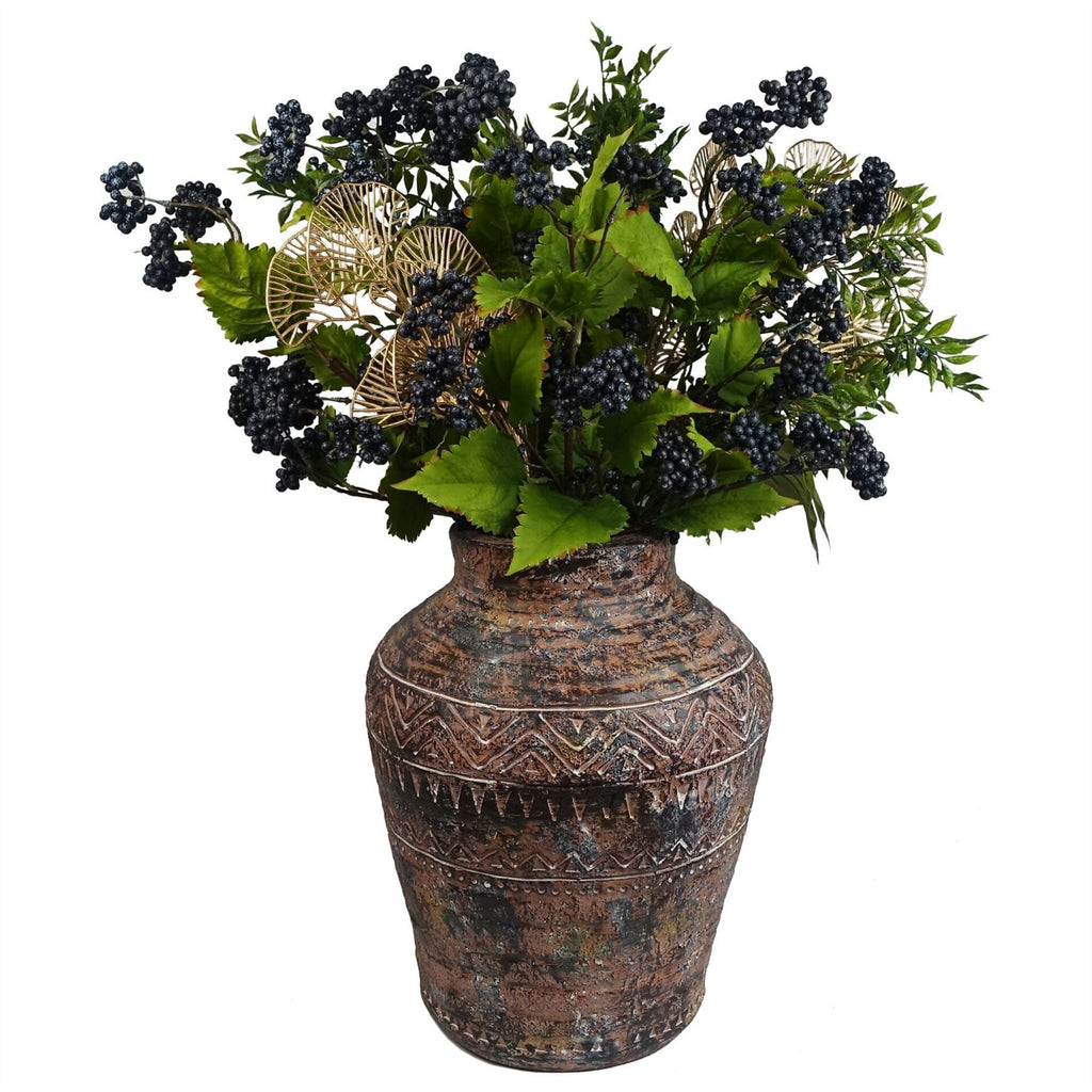 40cm x 32cm Aztec Large Composite Textured Vase Composite Plant Pot - Premium Quality