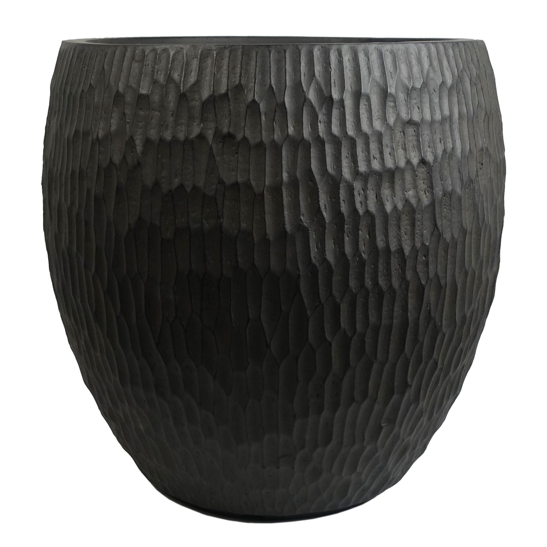43cm Inoke Embossed Large Grey Composite Planter Plant Pot-0