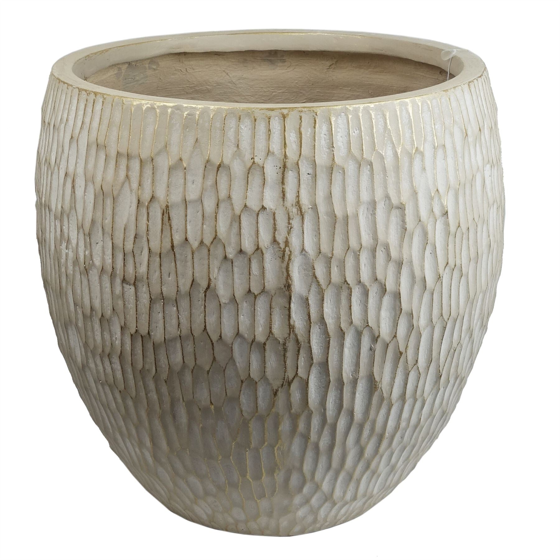 43cm Inoke Embossed Large Stone Colour Composite Planter Plant Pot-2