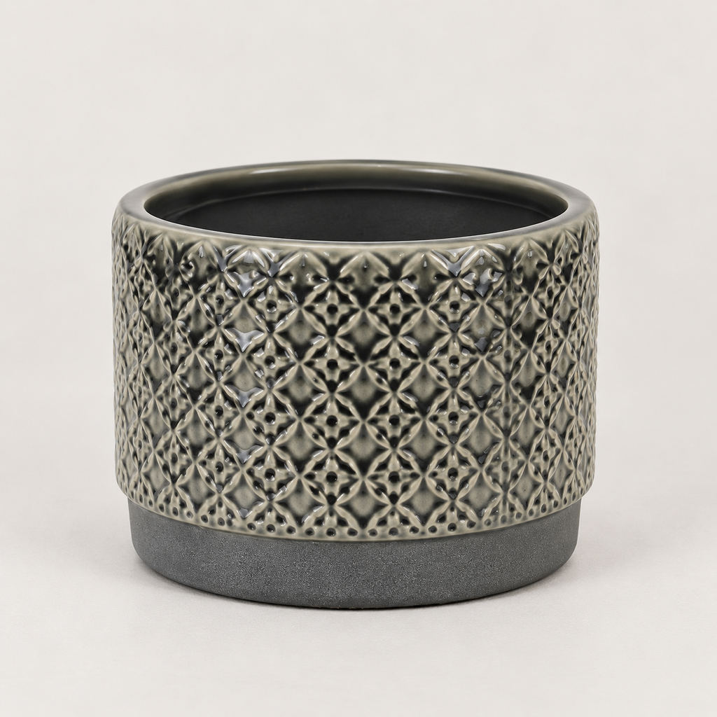 Moderne Grijze Decoratieve Bloempot
