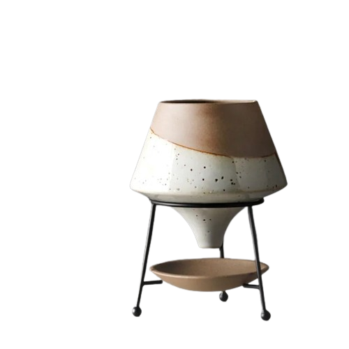 Ceramic Elegance: Two-Tone Flower Pots-0