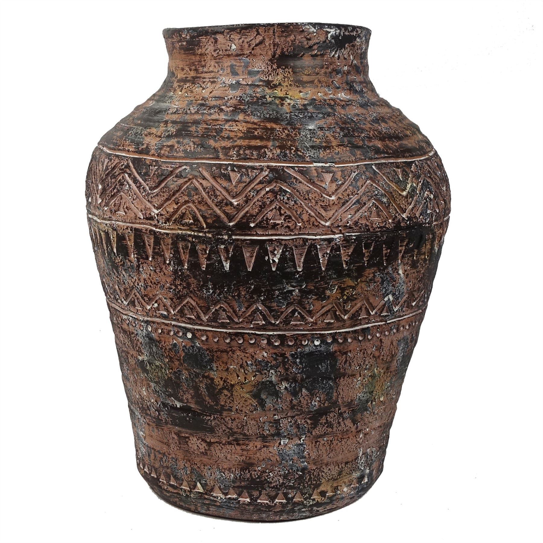 40cm x 32cm Aztec Large Composite Textured Vase Composite Plant Pot - Premium Quality