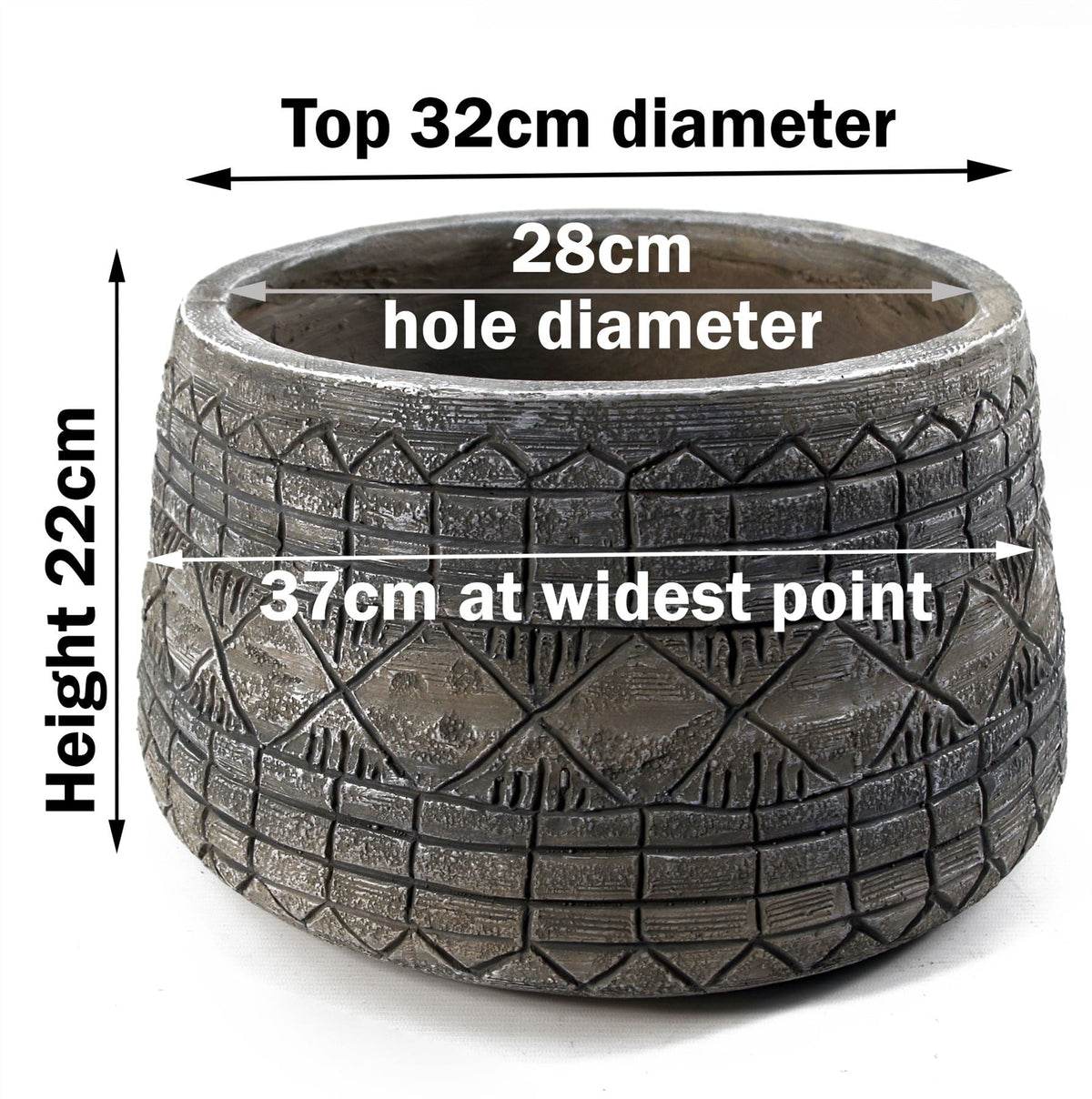 Large Composite Embossed Planter-1